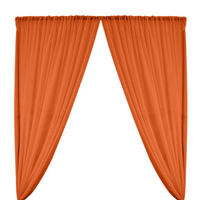 Polyester Chiffon Rod Pocket Curtains - Orange