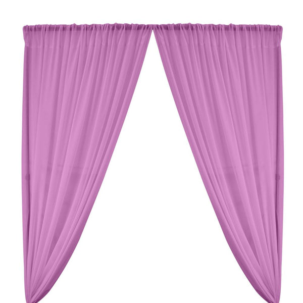 Polyester Chiffon Rod Pocket Curtains - Orchid