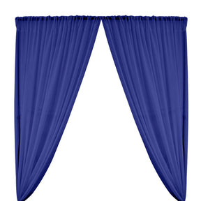 Polyester Chiffon Rod Pocket Curtains - Royal Blue