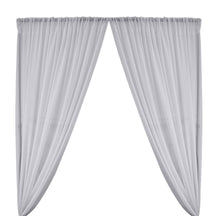 Polyester Chiffon Rod Pocket Curtains - Silver