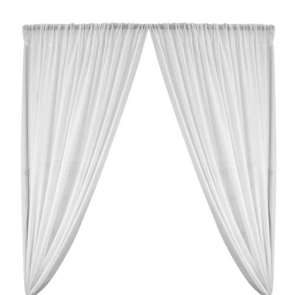 Polyester Chiffon Rod Pocket Curtains (All Colors Available) - White