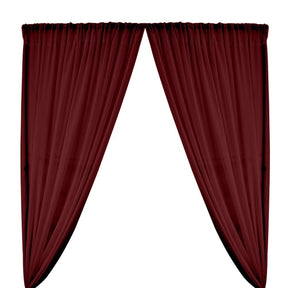 Polyester Chiffon Rod Pocket Curtains - Raspberry