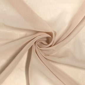 Polyester Chiffon Rod Pocket Curtains - Rose Gold