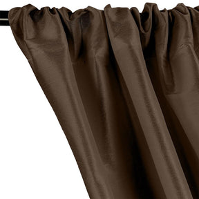 Polyester Dupioni Rod Pocket Curtains - Chocolate Brown 43/120