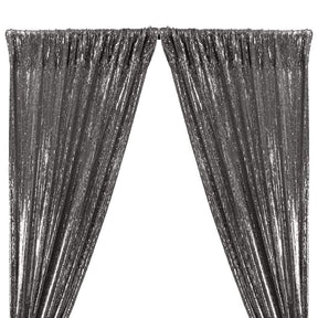 All-Over Sequins Mermaid Scale on Stretch Mesh Rod Pocket Curtains - Chrome