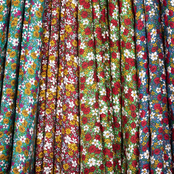 Daisy Floral Fabric by the Yard. Quilting Cotton, Poplin, Organic Knit,  Jersey or Minky. Girl Nursery Fabric, Daisies, Watercolor Flowers 