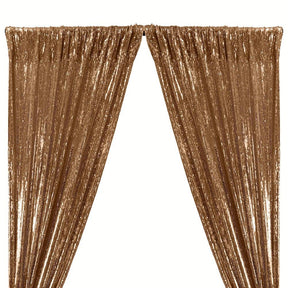 All-Over Sequins Mermaid Scale on Stretch Mesh Rod Pocket Curtains - Copper