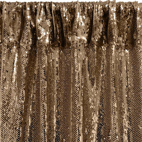 All-Over Sequins Mermaid Scale on Stretch Mesh Rod Pocket Curtains - Copper