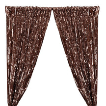 Rectangle Piano Sequins Rod Pocket Curtains - Copper