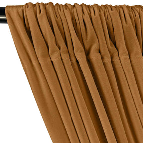 Stretch Velvet Rod Pocket Curtains - Copper