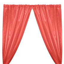 Bridal Satin Rod Pocket Curtains - Coral
