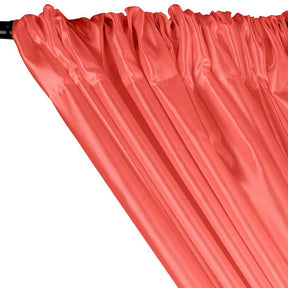 Extra Wide Nylon Taffeta Rod Pocket Curtains - Coral