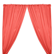 Extra Wide Nylon Taffeta Rod Pocket Curtains - Coral