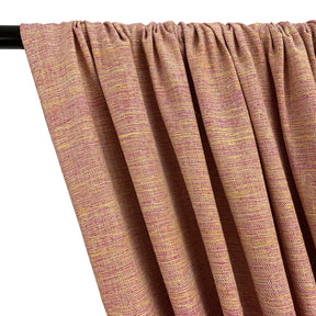 Silk Linen Matka Rod Pocket Curtains - Coral 2-Tone