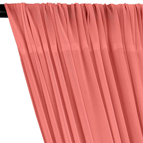 Power Mesh Rod Pocket Curtains - Coral