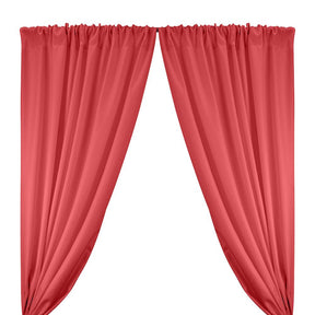 Polyester Twill Rod Pocket Curtains - Coral