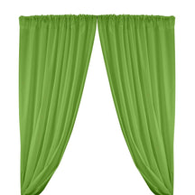 Cotton Polyester Broadcloth Rod Pocket Curtains - Apple Green