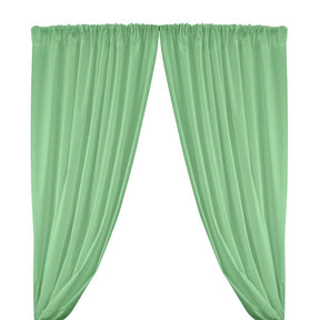 Cotton Polyester Broadcloth Rod Pocket Curtains - Aqua Green