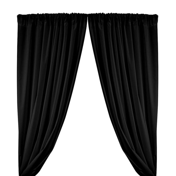 Cotton Polyester Broadcloth Rod Pocket Curtains - Black