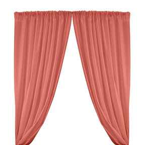 Cotton Polyester Broadcloth Rod Pocket Curtains - Coral