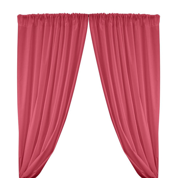 Cotton Polyester Broadcloth Rod Pocket Curtains - Fuchsia