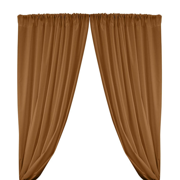 Cotton Polyester Broadcloth Rod Pocket Curtains - Gold