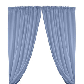 Cotton Polyester Broadcloth Rod Pocket Curtains - Light Blue