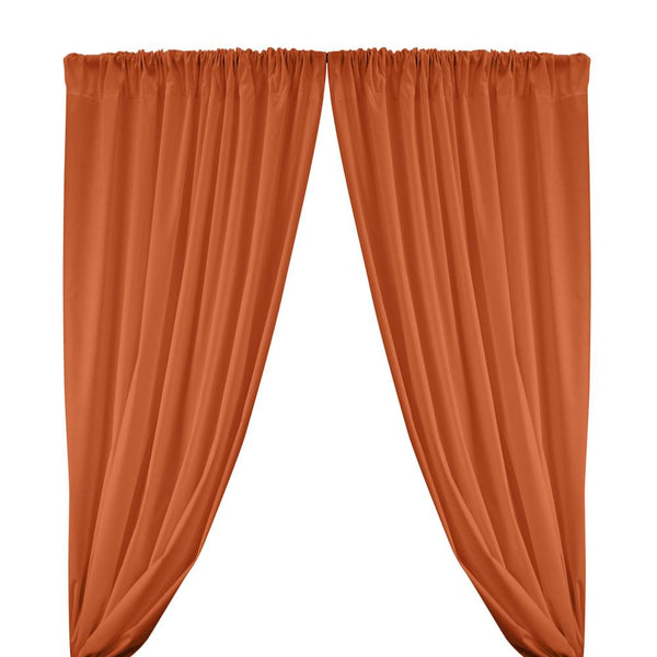 Cotton Polyester Broadcloth Rod Pocket Curtains - Orange