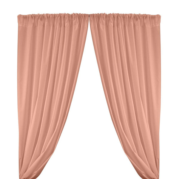 Cotton Polyester Broadcloth Rod Pocket Curtains - Pink