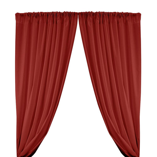 Cotton Polyester Broadcloth Rod Pocket Curtains - Red