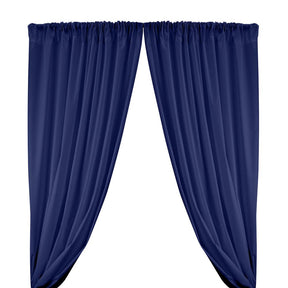 Cotton Polyester Broadcloth Rod Pocket Curtains - Royal Blue