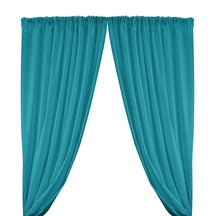 Cotton Polyester Broadcloth Rod Pocket Curtains - Turquoise