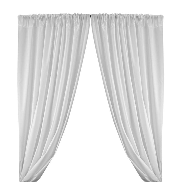 Cotton Polyester Broadcloth Rod Pocket Curtains (All Colors Available) - White