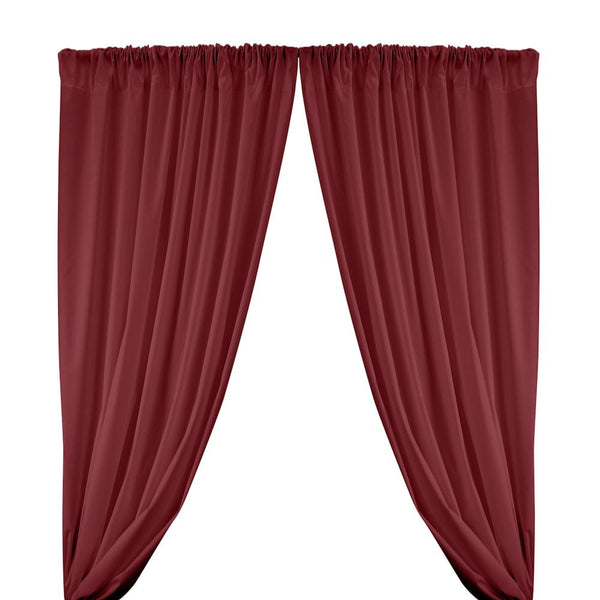 Cotton Polyester Broadcloth Rod Pocket Curtains - Wine