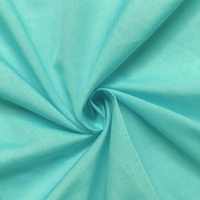 Cotton Polyester Broadcloth Rod Pocket Curtains - Aqua Blue