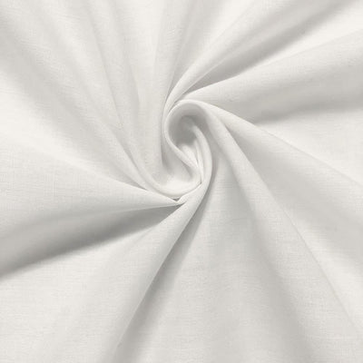 White Cotton Broadcloth Fabric Curtains with Pockets for Pipe Drape