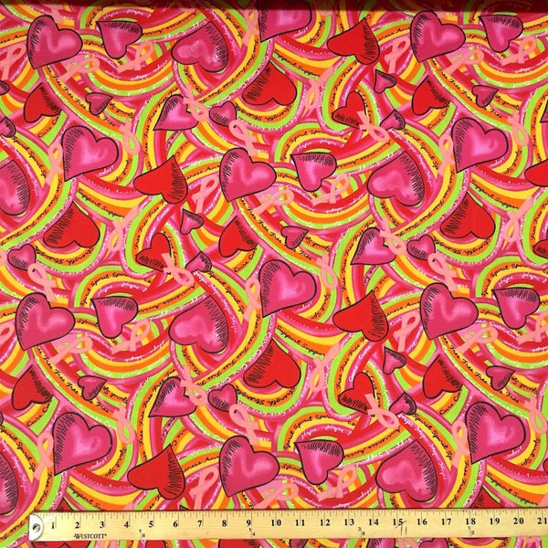 Crush Red Print Broadcloth Fabric