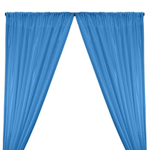 Poly China Silk Lining Rod Pocket Curtains - Dark Blue