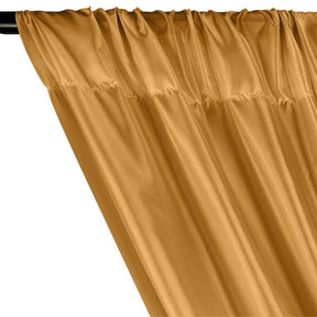 Poly China Silk Lining Rod Pocket Curtains - Dark Gold