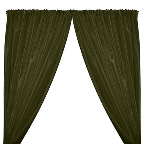 Charmeuse Satin Rod Pocket Curtains - Dark Olive