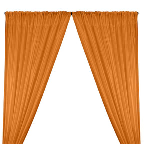 Poly China Silk Lining Rod Pocket Curtains - Dark Orange