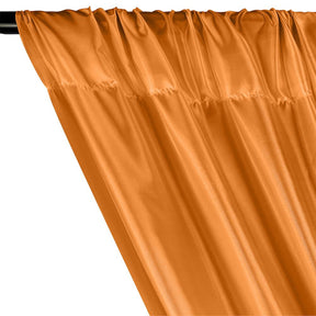 Poly China Silk Lining Rod Pocket Curtains - Dark Orange