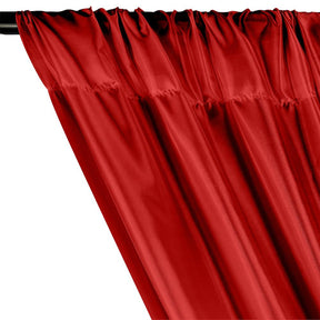 Poly China Silk Lining Rod Pocket Curtains - Dark Red