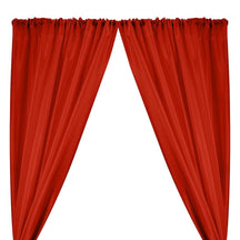 Polyester Dupioni Rod Pocket Curtains - Dark Red 29