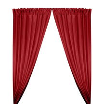 Stretch Charmeuse Satin Rod Pocket Curtains - Dark Red
