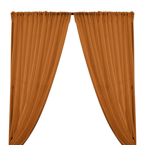 Cotton Voile Rod Pocket Curtains - Dark Saffron