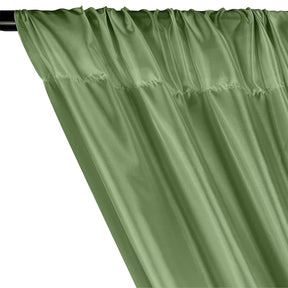 Poly China Silk Lining Rod Pocket Curtains - Dark Sage