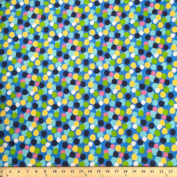 Dots Blue Print Broadcloth Fabric