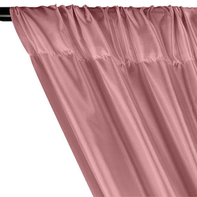 Poly China Silk Lining Rod Pocket Curtains - Dusty Rose