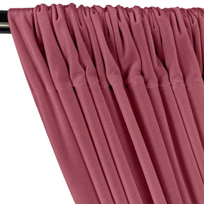 Stretch Velvet Rod Pocket Curtains - Dusty Rose